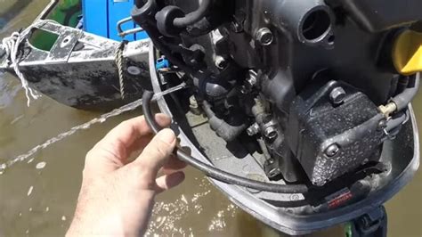 PRO TIP: Before removing the trim tab, draw a mark across it and the lower casing so you can reinstall it in the same position. . Yamaha outboard not peeing